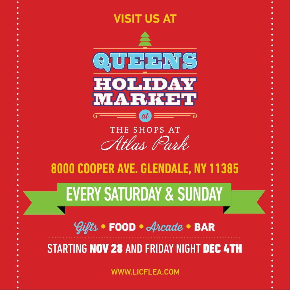 Visit us at Queens Holiday Market